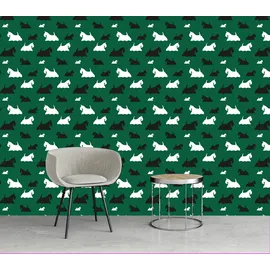 Queence Vinyltapete Josephine 90 x 300 cm 90 g grün 90x250cm