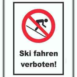 HB-Druck Ski fahren verboten! Schild A3 (297x420mm)
