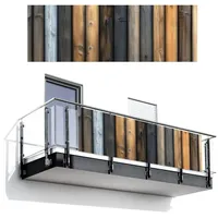MuchoWow Balkon-Sichtschutz, Teak, Kunststoff, Rechteckig, 300x100 cm, Sonnen- & Sichtschutz, Sichtschutz Garten, Balkon Sichtschutze