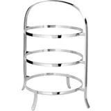 Fink Etagere FINK "PLATE, mit feiner Hammerschlagstruktur", silber (silberfarben), B:35cm H:45cm L:26cm, Aluminium, Servierplatten, Etagere, für 3 Speiseteller Ø 27 cm