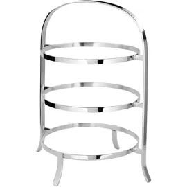 Fink Etagere FINK "PLATE, mit feiner Hammerschlagstruktur", silber (silberfarben), B:35cm H:45cm L:26cm, Aluminium, Servierplatten, Etagere, für 3 Speiseteller Ø 27 cm