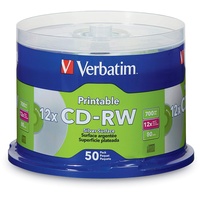 Verbatim DataLifePlus CD-RW 95159 DataLifePlus, 700 MB, bedruckbar, mit Marken-Hub, 50 Stück Spindel, silberfarben