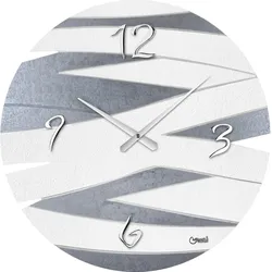 Wanduhr CHRISTOFFEL "Lowell", grau (grau weiß), H:3,5cm, Wanduhren