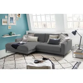 KAWOLA Ecksofa Cara Cord Recamiere links grau