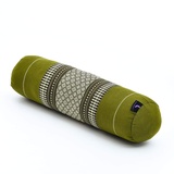 Leewadee Pilates Rolle Nackenstütze kleines Yoga Bolster Yogakissen ökologisches Naturprodukt, Kapok, 50 x 15 x 15 cm, Grün