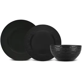 KARACA Solem Embossed Tafelservice 18-tlg. schwarz