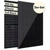VALE leistungsstarkes Solarmodul Set, 2 x bifaziale Solarpanele, 900 Wp - Solaranlage Set für private Energieerzeugung, Balkonkraftwerk