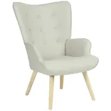 Schaukelsessel Mit Beine Aus Holz Beige 96x66x74cm