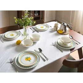 Beliani Tarragon Tafelservice 24-tlg. Weiß/Grün