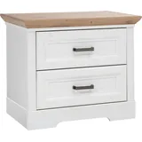 SchlafKONTOR Nachtschrank Jasmin II 64 x 41 x 54 cm Braun