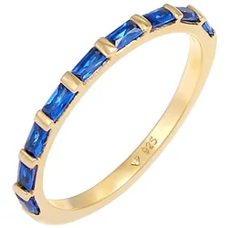 Elli PREMIUM Bandring Verlobung synthetischer Saphir 925 Silber Ringe   Damen 