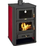 EEK A Wasserführender Kaminofen mit Backfach Prity FGW15, rot - 19,8 kW - Rot