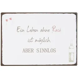 IB Laursen Metallschild Ein Leben ohne Rose ist möglich, 20x14 cm