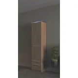 Priess Wäscheschrank Barcelona 48 x 193 x 36 cm Braun/Beige