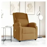 vidaXL Massagesessel 342418 Samt 93 x 98 x 93 cm Braun mit verstellbarer Rückenlehne und Massagefunktion
