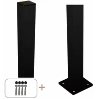 Plus Zaunpfosten 4,5 x 96 cm Schwarz/Metall