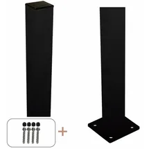 Plus Zaunpfosten 4,5 x 96 cm Schwarz/Metall