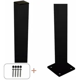 Plus Zaunpfosten 4,5 x 96 cm Schwarz/Metall