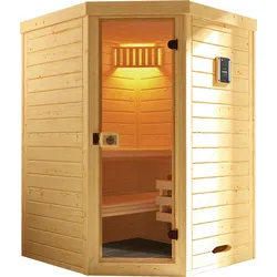 Sauna WEKA "Laukkala", beige (natur), Saunaofen, externe Steuerung, 3,6 kW, Saunen, 3,6 kW-Ofen mit digitaler Steuerung