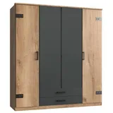 WIMEX Kleiderschrank »Cork, mit oder ohne Spiegel, rustikaler Look im Industrial Design«, wahlweise in Germany, Beimöbel erhältlich, in verschiedenen Größen erhältlich, Schlafzimmer, Kleiderschränke, Drehtürenschränke
