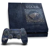 Head Case Designs Offizielle HBO Game of Thrones Haus Stark Siegel Und Grafiken Vinyl Haut Gaming Aufkleber Abziehbild kompatibel mit Sony Playstation 4 PS4 Console and DualShock 4 Controller Bundle