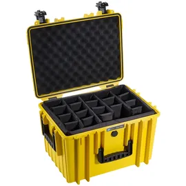 B&W International Outdoor Case Type 5500 gelb + Facheinteilung