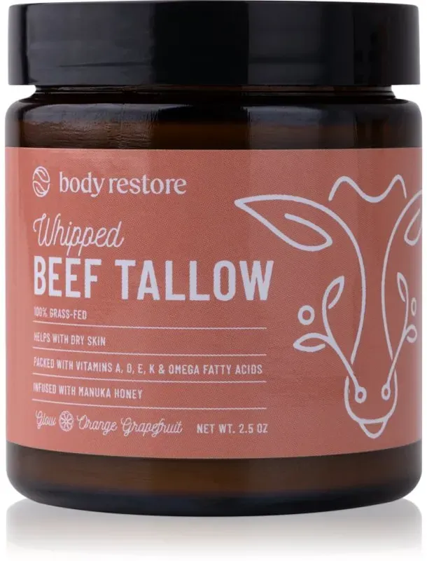Body Restore Whipped Beef Tallow Balm Orange Grapefruit nährende Körpercrem Nicht parfümiert 71 g