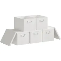 Woltu 5er Set Aufbewahrungsboxen mit Deckel, mit Griffen, faltbar,