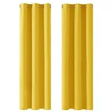 Deconovo Single Blackout Curtains Thermo-Verdunkelungsvorhänge für Schlafzimmer, Polyester, 140 x 260, 2