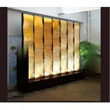 JVmoebel Zimmerbrunnen Wasser Wände xxl Dekoration Edelstahl Trenn Maßfertigung Led, Made in Europa goldfarben|schwarz