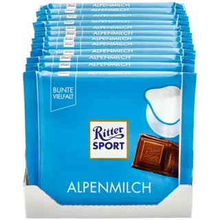 Ritter Sport Alpenmilch Schokolade 100 g, 12er Pack