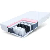 Fdm VERO MAX Taschenfederkernmatratze 180 x 200 cm 7-Zonen Matratze Härtegrad H2/H3 (Mittelweich/Mittelhart) 25 cm Höhe Thermoplastischer Visco-Schaum Zweiseitig Bezug Abnehmbar Waschbar