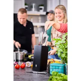 Rösle Bürsten-Messerblock Basic Line schwarz, - natur