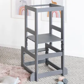 roba Lernturm grau 90 x 40 cm Holz lackiert