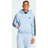 Adidas Essentials 3-Streifen Fleece Reißverschlusspullover Glow Blue / Black