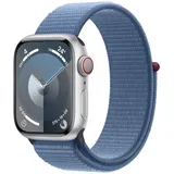 Apple Watch Series 9 GPS + Cellular 41 mm Aluminiumgehäuse silber, Sport Loop winterblau One Size