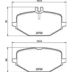 BREMBO Bremsbelagsatz, Scheibenbremse BREMSBELÄGE, RICHTUNGSGEBUNDEN hinten rechts links mit Zubehör für MERCEDES-BENZ A0004205102 0004205102 00042073