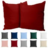 Dreamzie Kissenbezug 60x60 Baumwolle Renforcé (2er-Set) - Burgunderrot - Dicht gewebt mit 57 Fäden/cm2 - Kissenhülle 60x60 cm - Oeko Tex Zertifiziert - Dreamzie