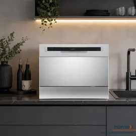 Homex GST6AD-S Tischgeschirrspüler (freistehend, 600 mm, Silber)