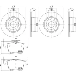Hella Pagid Bremsenset 272mm Hinten Passend Für Vw T-roc Mit Starrachse: Bremsscheibe Audi: 5q0615601b Audi: 5q0615601 Seat: 5q0615601b Skoda: 5q06156