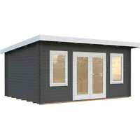 Palmako Gartenhaus Lisa 14,2 m2 - 44 mm dunkelgrau/weiß