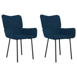 Esszimmerstühle 2 Stk. Samt V4 | vidaXL : Farbe - Blau