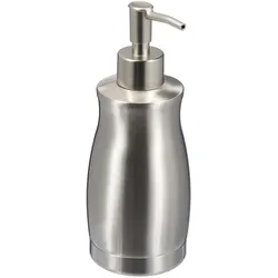 Relaxdays Seifenspender, 400 ml, Edelstahl, nachfüllbar, Seife, Duschgel, Badezimmer, Küche, Handseifenspender, silber