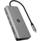 Icy Box IB-DK4061-CPD - Docking Station 12-in-1 USB 3.0 HUB, 100W Power Delivery, Gigabit Ethernet, SD Kartenleser,