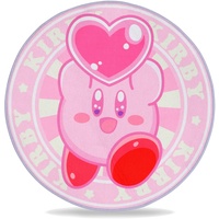 Roffatide Anime niedlich Cartoon rosa Kirby Runde Bereich Teppich für Mädchen Jungen Decke Teppich Boden Matten Teppich für Zuhause 60x60 cm