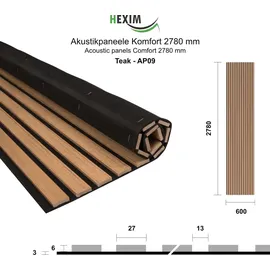HEXIM Akustikpaneel HEXIM Braun 2 St. 278 x 60 cm