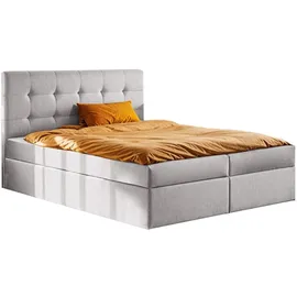 kaiser möbel Boxspringbett mit matratze und bettkasten, Schlafbett LUDANO stoff Soro 180x200 cm Hellgrau H3 - Grau