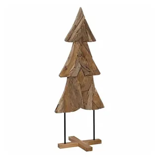 vidaXL Weihnachtsbaum mit Ständer Braun 150 cm Massivholz Teak