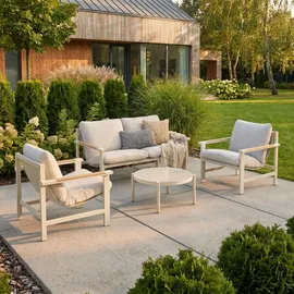 beautysofa Aspen Gartenlounge-Set 4-tlg. beige/grau