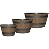 Hti-Living Blumenkübel 3er Set 57 x 30 cm Braun